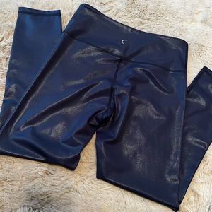 Zyia Active Navy Metallic Plus Light N Tight Hi Rise 24” Size 6-8